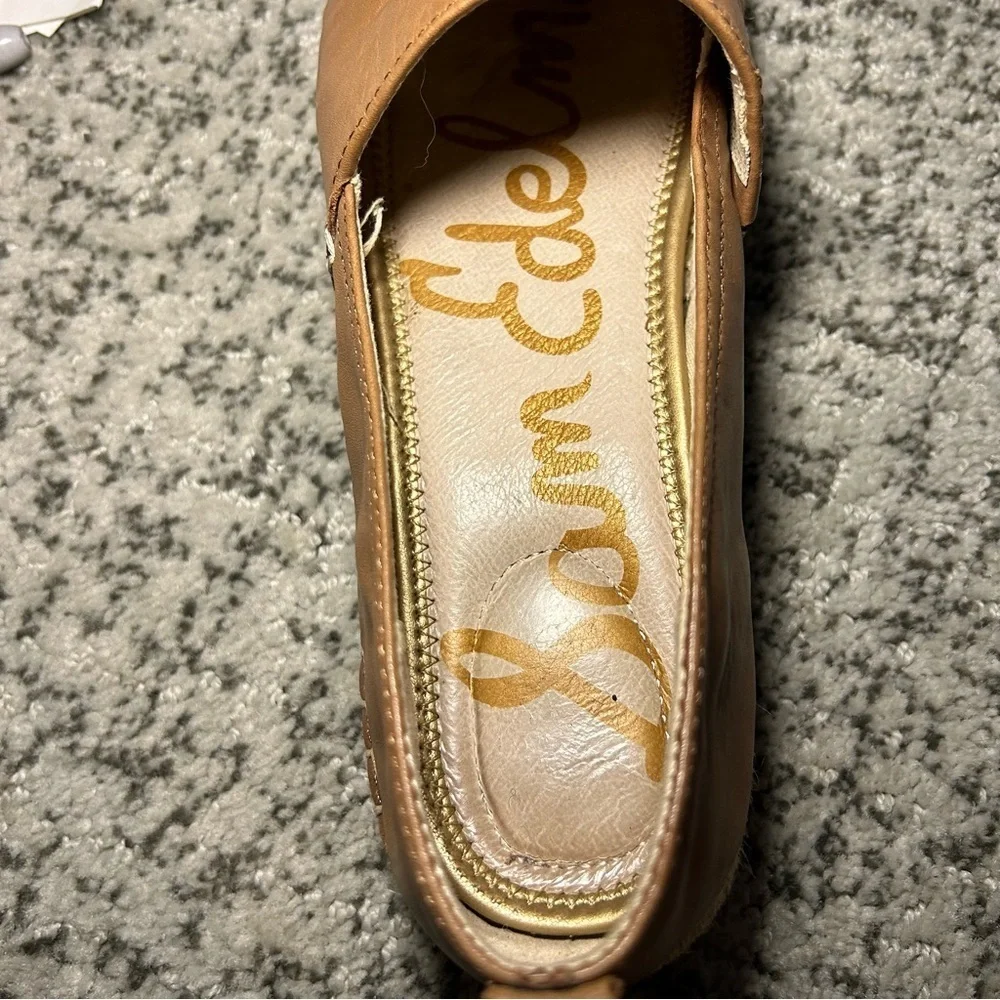 Sam Edelman Brown Kesia Espadrille Leather Slip-On Loafers Size 9.5